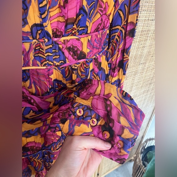 FARM Rio Yellow Fruit Dream Long Sleeve Mini Dress - Picture 8 of 12